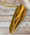 Mustard Yellow Gold Tree Motif Small Crossbody Twin Compartment Bag With Wristlet Strap