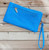 Turquoise Gold Tree Motif Small Crossbody Twin Compartment Bag With Wristlet Strap