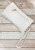 White With Gold Tree Motif Small Crossbody Twin Compartment Bag With Wristlet Strap