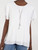 MADE IN ITALY WHITE PLEATED CHIFFON SHORT SLEEVE TOP WITH NECKLACE- One size fits 10-18