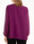 MADE IN ITALY AUBERGINE PURPLE PLEATED CHIFFON LONG SLEEVE TOP WITH NECKLACE- One size fits 10-18