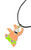 PATRICK SPONGEBOB INSPIRED ENAMEL AND GOLD ALLOY BLACK WAX CORD NECKLACE