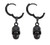 BLACK STAINLESS STEEL SKULL EARRINGS