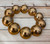 Large statement gold acrylic huge bead Elasticated bracelet