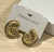 Large statement gold seashell stud post earrings