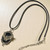 Gothic Bat Cameo Necklace in Antique Silver & Black With Black Wax Cord