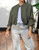 Made In Italy Khaki Green Soft Zip Thru Bomber Jacket - Onesize Fits UK 10-16