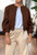 Made In Italy Chocolate Brown Soft Zip Thru Bomber Jacket - Onesize Fits UK 10-16