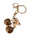 GOLD ALLOY LARGE RED CHERRY CHERRIES BAG CHARM KEYRING