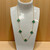 Designer Inspired Gold & Green 4 Leaf Clover Stainless Steel 40cm Necklace 