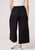 Made In Italy Black Poplin Wide Leg Cropped Culottes Pants Onesize fits 10-16