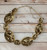 Statement Chunky Gold Alloy Hammered Oval 40cm Necklace