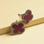 Designer Inspired 4 Leaf Clover Gold Stainless Steel & Red Stud Post Earrings