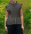 Chocolate Brown Shirred Ruffle Trim Peplum Top With Keyhole  - Onesize Fits UK 8-14 Chocolate Brown Shirred Ruffle Trim Peplum Top With Keyhole  - Onesize Fits UK 8-14