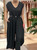 MADE IN ITALY BLACK PEARL BELT WIDE LEG V NECK JUMPSUIT - onesize fits 8-20