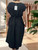 MADE IN ITALY Black Pearl Tie Waist Long A Line Dress With Cap Sleeves One Size 8-20 MADE IN ITALY Black Pearl Tie Waist Long A Line Dress With Cap Sleeves One Size 8-20