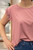 Made In Italy Crystal Ruffle Cap Sleeve Slouchy Dusky Blush Pink Top - T-shirt One Size Fits UK 8-18