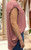 Made In Italy Crystal Ruffle Cap Sleeve Slouchy Dusky Blush Pink Top - T-shirt One Size Fits UK 8-18
