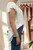 Made In Italy Crystal Ruffle Cap Sleeve Slouchy White Top - T-shirt One Size Fits UK 8-18