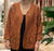 GORGEOUS BOHO RUST LIGHT QUILTED OPEN FRONT EMBELLISHED JACKET - One size fits 8-14