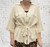 Beige One Size Utility Style Fine Knit Drawstring 3/4 Sleeve Cardigan Will Fit Size 12-18 