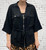Black One Size Utility Style Fine Knit Drawstring 3/4 Sleeve Cardigan Will Fit Size 12-18