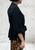 Black One Size Utility Style Fine Knit Drawstring 3/4 Sleeve Cardigan Will Fit Size 12-18