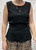 Studio Italian Black Sleeveless Tie Back Top - One Size Fits UK 8-14