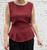 Studio Italian Burgandy Sleeveless Tie Back Top - One Size Fits UK 8-14