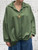 Khaki Green Made In Italy Oversized Twist Hem Collared Dip Back Sweat Top - Onesize Fits 12-24