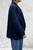 Navy Blue  Made In Italy Oversized Twist Hem Collared Dip Back Sweat Top - Onesize Fits 12-24