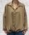 Mocha Made In Italy Oversized Twist Hem Collared Dip Back Sweat Top - Onesize Fits 12-24