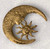 Statement Moon & Sun Face Brooch In Gold Stainless Steel