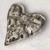 Large Statement Silver Stainless Steel Hammered Heart Brooch 