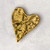 Large Statement Gold Stainless Steel Hammered Heart Brooch