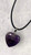 Amethyst polished Heart pendant necklace on black cord