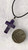 Amethyst polished Cross pendant necklace on black cord
