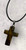 Tigers Eye polished semi precious stone Cross pendant necklace