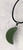 Green aventurine semiprecious Crescent Moon pendant on black cord necklace