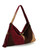 Long & Son Faux Suede Patchwork Slouchy Hobo Crossbody Or Grab Bag - Brown Wine Black
