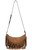Long & Son Faux Suede Fringed Zip Fastening Crossbody Bag - Black Tan Taupe & Dark Brown