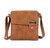 Long & Son Burnished Gold Metal & Tan Tab Closure 3 Compartment Crossbody Bag  - Black Navy Wine Dark Green