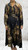 Diverse Silk Blend Italian Freesize Vintage Village Print Black Maxi Shirt Dress - Onesize Fits 10-18