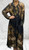 Diverse Silk Blend Italian Freesize Vintage Village Print Black Maxi Shirt Dress - Onesize Fits 10-18