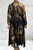 Diverse Silk Blend Italian Freesize Vintage Village Print Black Maxi Shirt Dress - Onesize Fits 10-18