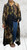 Diverse Silk Blend Italian Freesize Vintage Village Print Black Maxi Shirt Dress - Onesize Fits 10-18