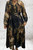 Diverse Silk Blend Italian Freesize Vintage Village Print Black Maxi Shirt Dress - Onesize Fits 10-18