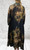 Diverse Silk Blend Italian Freesize Vintage Village Print Black Maxi Shirt Dress - Onesize Fits 10-18