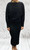 Diverse Super Soft Knit 2pc Black Or Pale Beige Ribbed Knit Batwing Jumper & Sleeveless Dress - Onesize Fits UK 6-12