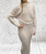 Diverse Super Soft Knit 2pc Black Or Pale Beige Ribbed Knit Batwing Jumper & Sleeveless Dress - Onesize Fits UK 6-12